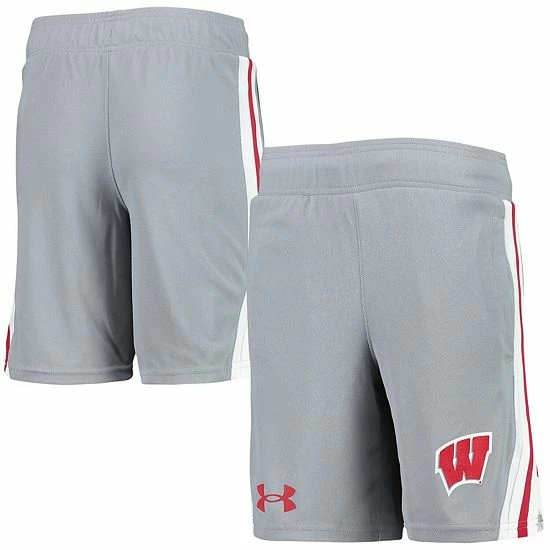 Youth Under Armour Gray Wisconsin Badgers Game Day Mesh Shorts 2 Youth Under Armour Gray Wisconsin Badgers Game Day Mesh Shorts - Image 2