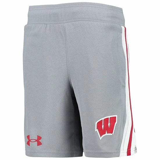 Youth Under Armour Gray Wisconsin Badgers Game Day Mesh Shorts 3 Youth Under Armour Gray Wisconsin Badgers Game Day Mesh Shorts - Image 3
