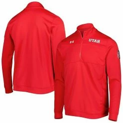 Men's Under Armour Red Utah Utes Universal Mock Neck Half-Zip Jacket