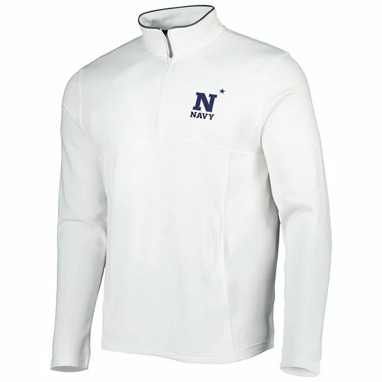 Men's Under Armour White Navy Midshipmen Tempo Fleece Quarter-Zip Jacket 3 Men's Under Armour White Navy Midshipmen Tempo Fleece Quarter-Zip Jacket - Image 3