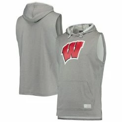 Men's Under Armour Gray Wisconsin Badgers Game Day Tech Sleeveless Hoodie