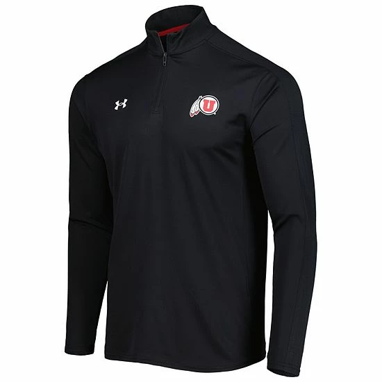 Men's Under Armour Black Utah Utes Lightweight Mock Neck HeatGear Quarter-Zip Jacket 3 Men's Under Armour Black Utah Utes Lightweight Mock Neck HeatGear Quarter-Zip Jacket - Image 3