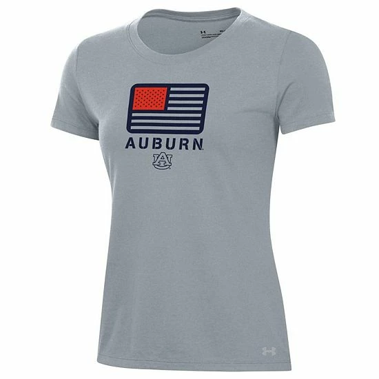 Women's Under Armour Heathered Gray Auburn Tigers Freedom Performance T-Shirt 3 Women's Under Armour Heathered Gray Auburn Tigers Freedom Performance T-Shirt - Image 3