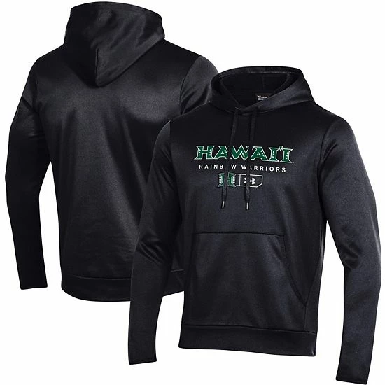 Men's Under Armour Black Hawaii Warriors Logo Lockup Fleece Performance Pullover Hoodie 1 Men's Under Armour Black Hawaii Warriors Logo Lockup Fleece Performance Pullover Hoodie