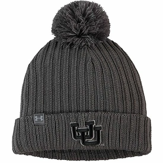 Men's Under Armour Gray Utah Utes Throwback Special Game Cuffed Pom Knit Hat 1 Men's Under Armour Gray Utah Utes Throwback Special Game Cuffed Pom Knit Hat