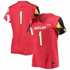 Women's Under Armour #1 Red Maryland Terrapins Replica Jersey