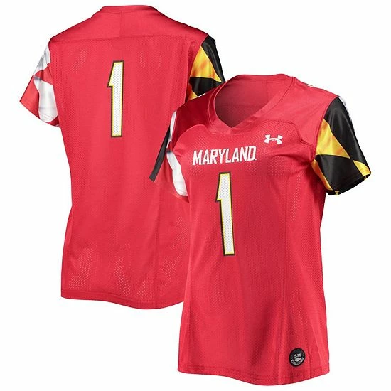 Women's Under Armour #1 Red Maryland Terrapins Replica Jersey 1 Women's Under Armour #1 Red Maryland Terrapins Replica Jersey