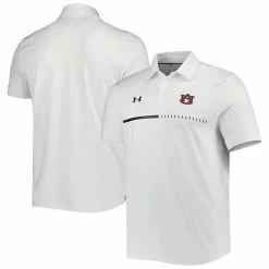 Men's Under Armour White Auburn Tigers Title Performance Polo