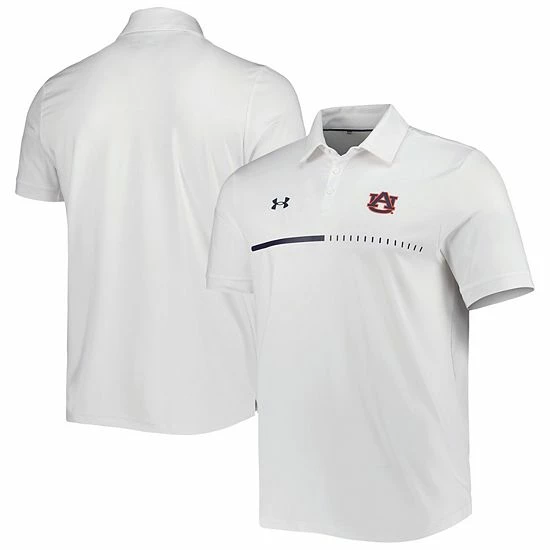 Men's Under Armour White Auburn Tigers Title Performance Polo 2 Men's Under Armour White Auburn Tigers Title Performance Polo - Image 2