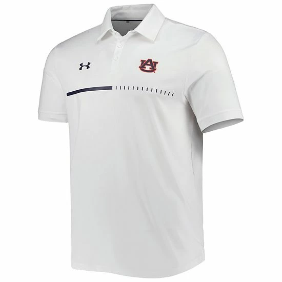 Men's Under Armour White Auburn Tigers Title Performance Polo 3 Men's Under Armour White Auburn Tigers Title Performance Polo - Image 3
