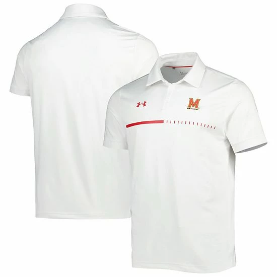 Men's Under Armour White Maryland Terrapins Title Performance Polo 2 Men's Under Armour White Maryland Terrapins Title Performance Polo - Image 2