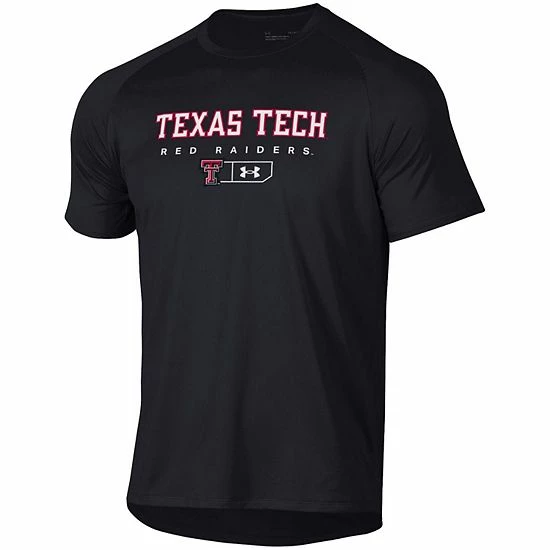 Men's Under Armour Black Texas Tech Red Raiders Lockup Tech Raglan T-Shirt 2 Men's Under Armour Black Texas Tech Red Raiders Lockup Tech Raglan T-Shirt - Image 2