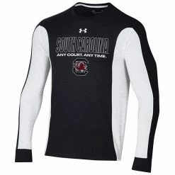 Men's Under Armour Black South Carolina Gamecocks On-Court Shooter Bench Long Sleeve T-Shirt