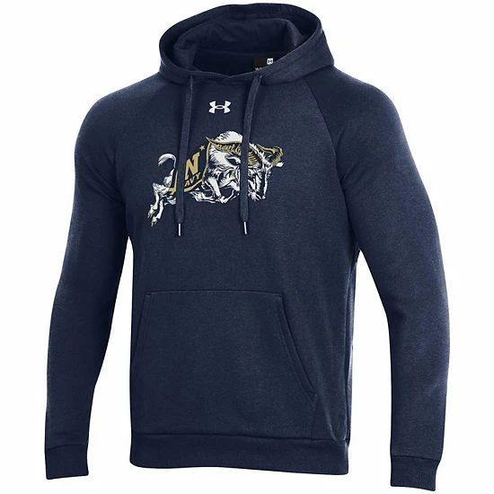 Men's Under Armour Navy Navy Midshipmen Alternate School Logo All Day Raglan Pullover Hoodie 3 Men's Under Armour Navy Navy Midshipmen Alternate School Logo All Day Raglan Pullover Hoodie - Image 3