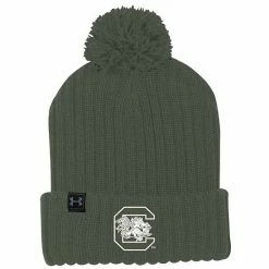 Men's Under Armour Olive South Carolina Gamecocks Freedom Cuffed Pom Knit Hat