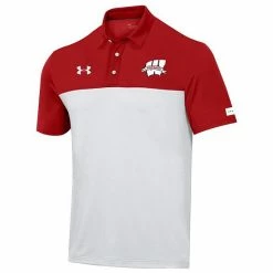 Men's Under Armour White/Red Wisconsin Badgers Forward Collection Performance Polo