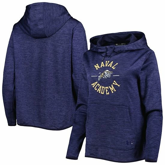 Women's Under Armour Heathered Navy Navy Midshipmen Fleece Pullover Hoodie 1 Women's Under Armour Heathered Navy Navy Midshipmen Fleece Pullover Hoodie