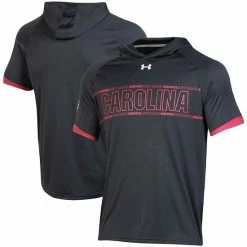 Men's Under Armour Black South Carolina Gamecocks On-Court Basketball Shooting Hoodie Raglan Performance T-Shirt
