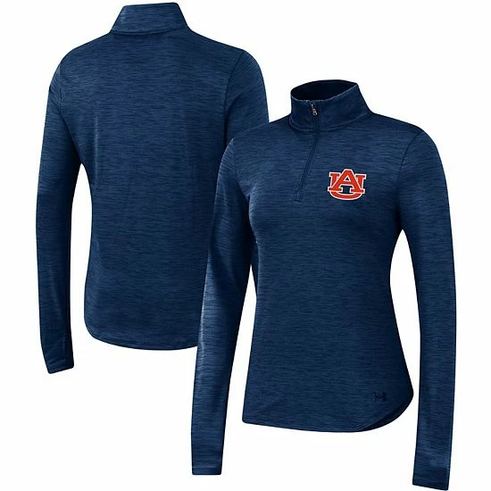 Women's Under Armour Navy Auburn Tigers Vent Space-Dye Performance Quarter-Zip Jacket 2 Women's Under Armour Navy Auburn Tigers Vent Space-Dye Performance Quarter-Zip Jacket - Image 2