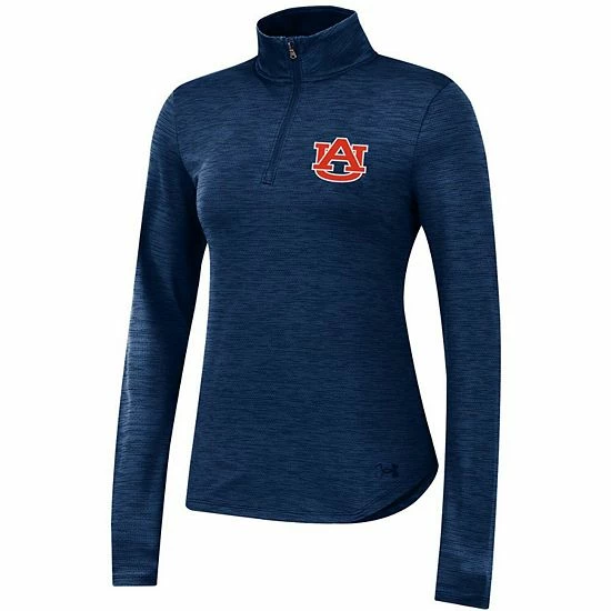 Women's Under Armour Navy Auburn Tigers Vent Space-Dye Performance Quarter-Zip Jacket 3 Women's Under Armour Navy Auburn Tigers Vent Space-Dye Performance Quarter-Zip Jacket - Image 3