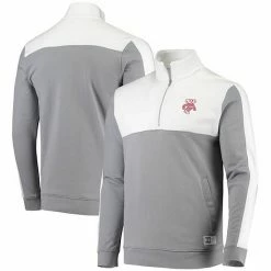Men's Under Armour White Wisconsin Badgers Game Day All Day Fleece Half-Zip Jacket