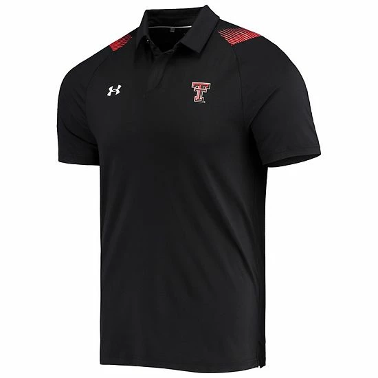Men's Under Armour Black Texas Tech Red Raiders 2021 Sideline Performance Polo 2 Men's Under Armour Black Texas Tech Red Raiders 2021 Sideline Performance Polo - Image 2