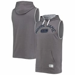 Men's Under Armour Gray Notre Dame Fighting Irish Sleeveless Pullover Hoodie