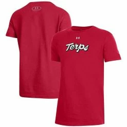 Youth Under Armour Red Maryland Terrapins Throwback Performance T-Shirt