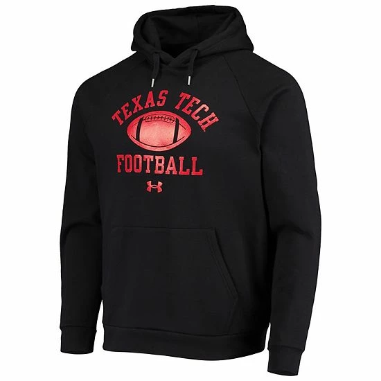 Men's Under Armour Black Texas Tech Red Raiders Football Practice Raglan Pullover Hoodie 3 Men's Under Armour Black Texas Tech Red Raiders Football Practice Raglan Pullover Hoodie - Image 3