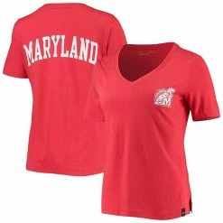 Women's Under Armour Red Maryland Terrapins Vault V-Neck T-Shirt