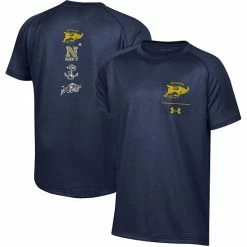 Youth Under Armour Navy Navy Midshipmen Spine Print Raglan T-Shirt