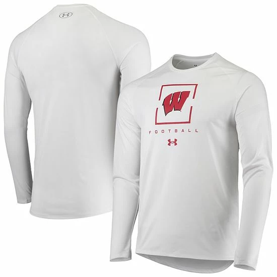 Men's Under Armour White Wisconsin Badgers Football Raglan Long Sleeve T-Shirt 2 Men's Under Armour White Wisconsin Badgers Football Raglan Long Sleeve T-Shirt - Image 2