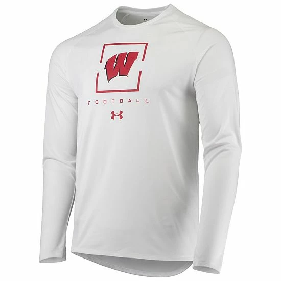 Men's Under Armour White Wisconsin Badgers Football Raglan Long Sleeve T-Shirt 3 Men's Under Armour White Wisconsin Badgers Football Raglan Long Sleeve T-Shirt - Image 3