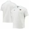 Men's Under Armour White Auburn Tigers 2021 Sideline Motivate Short Sleeve Quarter-Zip Polo