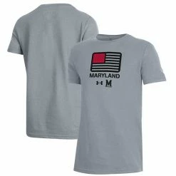 Youth Under Armour Heathered Gray Maryland Terrapins Freedom Performance T-Shirt