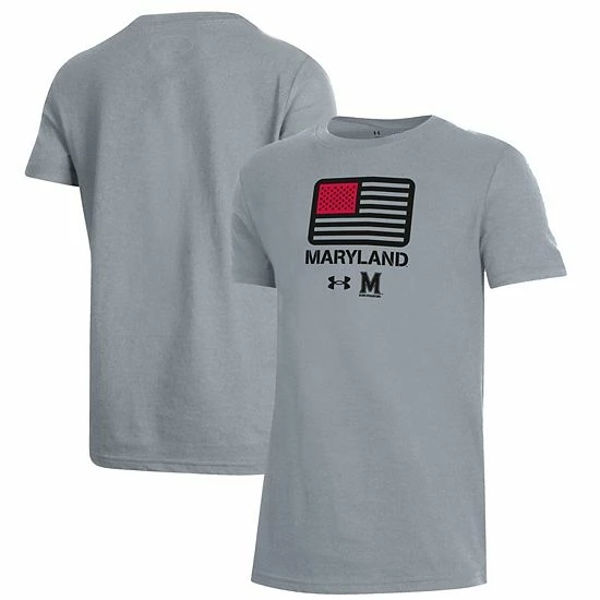 Youth Under Armour Heathered Gray Maryland Terrapins Freedom Performance T-Shirt 1 Youth Under Armour Heathered Gray Maryland Terrapins Freedom Performance T-Shirt