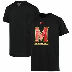 Youth Under Armour Black Maryland Terrapins Logo Tech 2.0 Performance Raglan T-Shirt