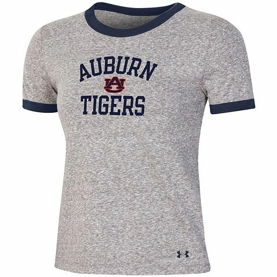 Women's Under Armour Heathered Gray Auburn Tigers Siro Slub Tri-Blend Ringer T-Shirt 3 Women's Under Armour Heathered Gray Auburn Tigers Siro Slub Tri-Blend Ringer T-Shirt - Image 3