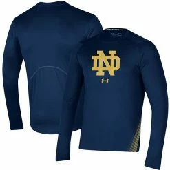 Men's Under Armour Navy Notre Dame Fighting Irish 2021 Sideline Training Performance Long Sleeve T-Shirt