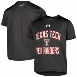 Youth Under Armour Heathered Black Texas Tech Red Raiders Vent Tech Mesh T-Shirt