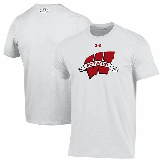 Men's Under Armour White Wisconsin Badgers Forward Collection Logo Performance T-Shirt 2 Men's Under Armour White Wisconsin Badgers Forward Collection Logo Performance T-Shirt - Image 2
