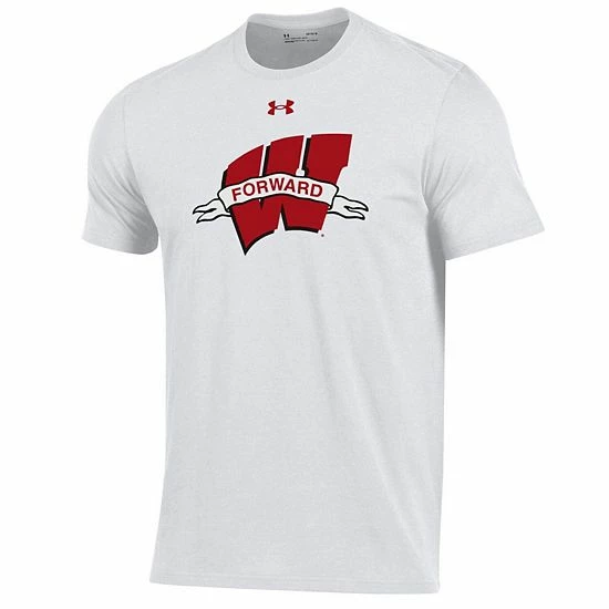 Men's Under Armour White Wisconsin Badgers Forward Collection Logo Performance T-Shirt 3 Men's Under Armour White Wisconsin Badgers Forward Collection Logo Performance T-Shirt - Image 3