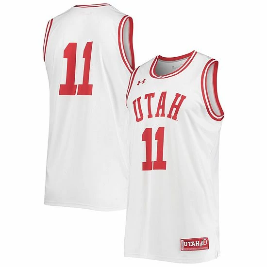 Men's Under Armour #11 White Utah Utes Replica Basketball Jersey 1 Men's Under Armour #11 White Utah Utes Replica Basketball Jersey