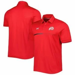 Men's Under Armour Red Utah Utes Title Performance Polo