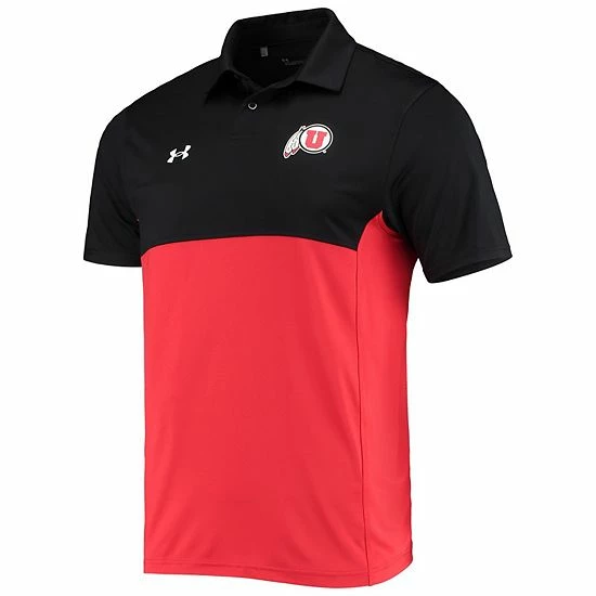 Men's Under Armour Black/Red Utah Utes 2022 Blocked Coaches Performance Polo 3 Men's Under Armour Black/Red Utah Utes 2022 Blocked Coaches Performance Polo - Image 3