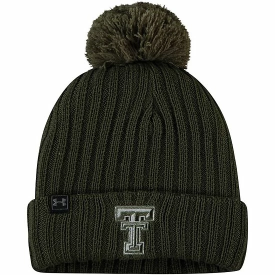 Men's Under Armour Olive Texas Tech Red Raiders Freedom Collection Cuffed Knit Hat With Pom 1 Men's Under Armour Olive Texas Tech Red Raiders Freedom Collection Cuffed Knit Hat With Pom