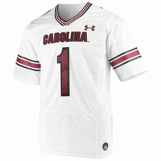 Men's Under Armour #1 White South Carolina Gamecocks Premiere Football Jersey 3 Men's Under Armour #1 White South Carolina Gamecocks Premiere Football Jersey - Image 3