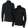 Women's Under Armour Black Wisconsin Badgers Tech Mesh Performance Quarter-Zip Jacket