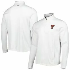 Men's Under Armour White Texas Tech Red Raiders Tempo Fleece Quarter-Zip Jacket