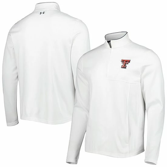 Men's Under Armour White Texas Tech Red Raiders Tempo Fleece Quarter-Zip Jacket 2 Men's Under Armour White Texas Tech Red Raiders Tempo Fleece Quarter-Zip Jacket - Image 2